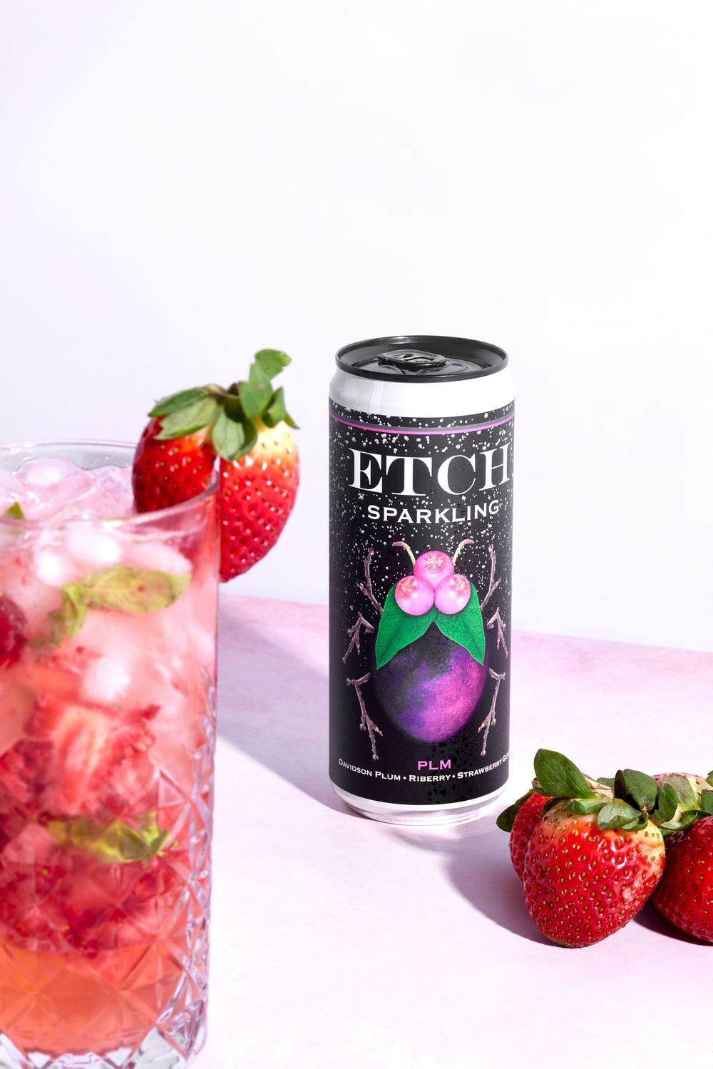 Strawberry Gum and Basil Spritz